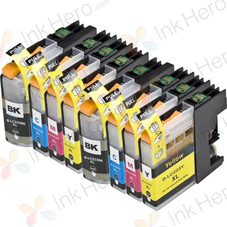 Pack de 8 Brother LC223 (LC221) cartouches d'encre compatibles haute capacité (Ink Hero)