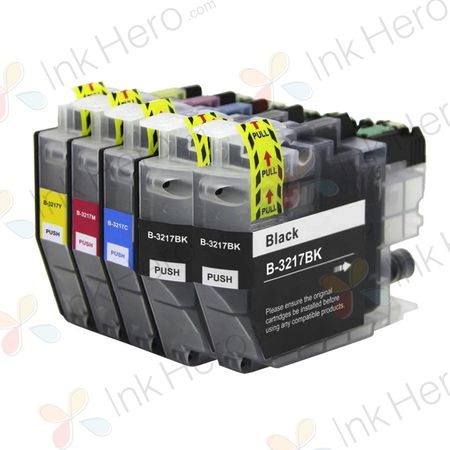 Pack de 5 Brother LC3217 cartouches d'encre compatibles haute capacité (Ink Hero)