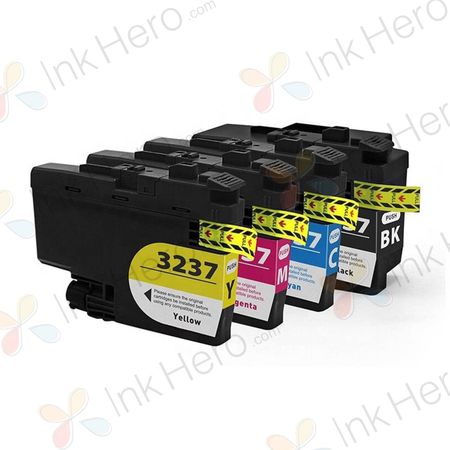 Pack de 4 Brother LC3237 cartouches d'encre compatibles super haute capacité (Ink Hero)